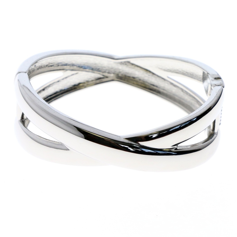 Spring-loaded Cuff-Bracelet Silver-Tone NWOT - Picture 1 of 2